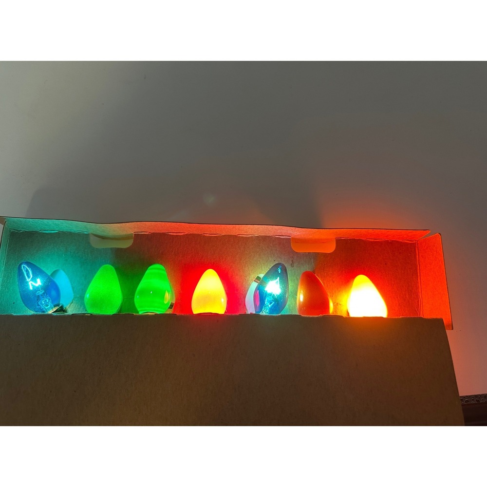 Sterling Indoor Christmas Lights Vintage 7 Light Multi Color Holiday MCM Retro